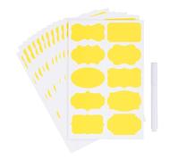 PATIKIL 120 Pcs Chalkboard Labels for Jars, 2" x 3" Self Adhesive Blank Gift Stickers All Purpose Name Tags Sticker with Marker for Present, Canning, Bottle, Food Containers, Yellow