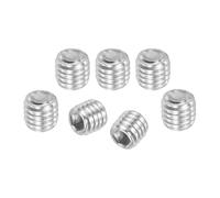 PATIKIL 120 Pcs Hex Socket Grub Screw, M6x4mm Flat Point Grub Bolt 304 Stainless Steel Head Socket Set Screws for Door Handles Light Fixture Repair