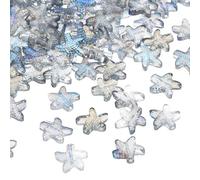 PATIKIL 120 Pcs Starfish Beads, Ocean Starfish Sea Animal Bead Bracelet Necklace Earring Making Supplies Loose Bead for DIY Craft Jewelry, Transparent Blue