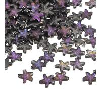 PATIKIL 120 Pcs Starfish Beads, Ocean Starfish Sea Animal Bead Bracelet Necklace Earring Making Supplies Loose Bead for DIY Craft Jewelry, Black Purple