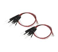 PATIKIL 1206 Pre-Wired Micro LED, 24 Pcs 9-12V Pre-soldered Mini Light Emitting Diodes Surface Mount Device for Model, DIY, 9.8" Length, Luminous Green