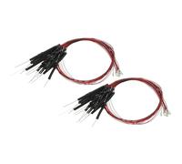 PATIKIL 1206 Pre-Wired Micro LED, 24 Pcs 9-12V Pre-soldered Mini Light Emitting Diodes Surface Mount Device for Model, DIY, 9.8" Length, Orange