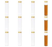PATIKIL 120ml Small Clear Glass Bottles, 12Pcs Mini Vials with Aluminum Lids Tiny Jars for Aromatherapy Fragrance Cosmetic Oils Lab Perfumes Storing Beads, Golden