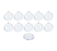 PATIKIL 120mm/4.7" Clear Plastic Ornament Balls, 10Pcs Christmas Decorations Hanging Ornament Ball with Rope for Holiday Wedding Party Home Decor