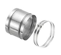 PATIKIL 120mm/5.5" Duct Connector, Galvanized Steel Duct Coupling Vent Coupler Dryer Pipe Coupling Hose Extension Connector with Duct Clamps for HVAC Exhaust Fan Vent Systems, 4" Long