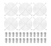 PATIKIL 120mm Fan Finger Grill, 6 Pcs Metal Ventilation Grill Guard Cover with Screws for Industry Workshop Computer Household Refrigerators Air Conditioning, Silver