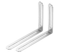 PATIKIL 120mm x 165mm Adjustable Flat Mending Plate with Slot, 2Pcs Stainless Steel Slidable Slotted Flat Straight Mending Plate Support Brace Brackets for Wood Furniture Silver