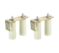 PATIKIL 120mmx50mm Slide Gate Guide Roller, 2Set Universal Adjustable Heavy Duty Sliding Gate Guide Roller Hardware Kit with L-Bracket for Sliding Rolling Gate of Balcony, Bedroom, White