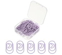 PATIKIL 120pcs Paper Clip, 20mm Mini Moon Paper Clip Cute Metal Clips Rust-Proof Strong Durable Bulk for Office, Purple