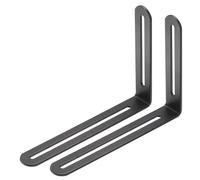 PATIKIL 120x165mm Adjustable L-Shape Corner Brace with Slot, 2Pcs, Black | 90 Degree Stainless Steel Bracket Slidable Slotted Joint Furniture Corner Brace for Wood Chair Bookshelf Board