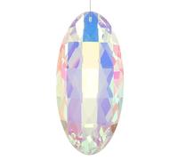 PATIKIL 120x55mm Suncatcher Ornament, Long Oval Hanging Faceted Crystals Prisms Pendant Glass Sun Light Catchers Rainbow Making with Rope for Windows Chandelier Decoration, Clear AB