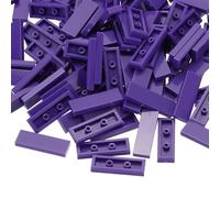 PATIKIL 122 Pcs Flat Blocks Bulk, 1x3 Square Purple Classic Tiles Smooth Surface Mini Building Blocks Accessories Compatible Bricks Kits for Building Floor Walls Mosaic Pixel Arts