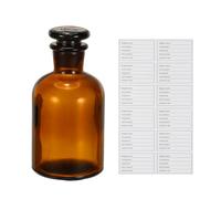 PATIKIL 125ml Glass Reagent Bottle, Narrow Mouth Reagent Media Storage Bottle with Ground Stopper for Lab Water Reagent Liquids Chemistry Science Vase Perfume, Brown(4.4 oz)
