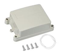 PATIKIL 125x100x52mm Junction Box, Electrical Enclosure Box ABS Plastic Waterproof Outlet Plug Cover Cord Protector with Mounting Plate for Outdoor Indoor, White/Grey