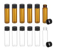 PATIKIL 12ml Glass Sample Vials, 12Pcs Sample Vials with Screw Cap Leak-Proof Liquid Glass Vial Suitable for Laboratory Storing Essential Oils Perfumes Reagents, Transparent/Brown