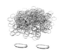PATIKIL 12mm/0.47" OD Mini Split Rings, 800Pcs 304 Stainless Steel Round Edged Split Circular Ring Clips for Fastening Crystals Parts, Chandelier Replacements, Silver