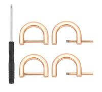 PATIKIL 12mm(1/2 Inch) D-Rings Screw in Shackle, 4 Pcs Horseshoe Clasp U Shape D Rings with Screwdriver for Purse Keychain Strap Buckle DIY Leather Craft, Light Gold