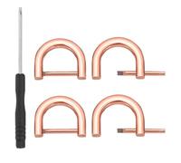 PATIKIL 12mm(1/2 Inch) D-Rings Screw in Shackle, 4 Pcs Horseshoe Clasp U Shape D Rings with Screwdriver for Purse Keychain Strap Buckle DIY Leather Craft, Rose Gold