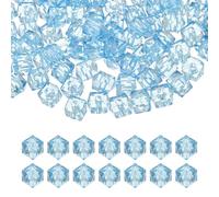 PATIKIL 12mm Acrylic Cube Faceted Beads, 100 Pcs Square Diamond Beads Loose Spacer Beads for Jewelry Making Bracelet Necklace Earrings Wind Chimes Craft, Sky Blue