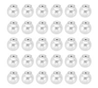 PATIKIL 12mm Backs, 100 Pcs Pearl Backs Replacements Backing Locking Supports Large Faux Pearl Charm for Studs Heavy Ears Ear Lifting Making, Silvery White