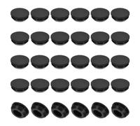 PATIKIL 12mm Diameter Silicone Round Snap, 30 Pcs in Type Locking Furniture Hole Plug Button Protective Cover Cap Head Fit for 2.5-12mm Hole for Seal Bulkhead Cylinder Hole, Black