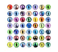 PATIKIL 12mm Dragon Eyes, 100 Pcs Round Glass Eyes Animals Crochet Eyes for Clay Doll Making Craft DIY Findings Jewelry Making, Multicolor