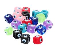 PATIKIL 12mm Evil Eye Beads, 20 Pcs Resin Turkish Evil Eye Charm Large Hole Beads Pendant Connector for DIY Art Craft Bracelet Necklace Earrings Making, Multicolor