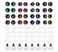 PATIKIL 12mm Flash Safety Eyes, 32 Pcs Moon Doll Eyes Realistic Colorful Crocheting for Decor Crochet Accessories Dolls Craft Halloween, 8 Colors