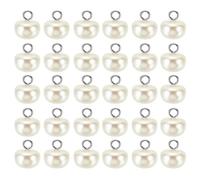 PATIKIL 12mm Pearl Buttons, 100pcs Chubby-Buttons Large Button Handmade Tightener White Faux Pearl with Shank for Crafts Sewing Clothes DIY Christmas Sweater Shirt, Beige