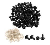 PATIKIL 12mm Safety Eyes, 200 Pcs Plastic Craft Eyes with Washers Safety Eyes for Stuffed Animals Crochet Toys Dolls DIY Craft Making, Black