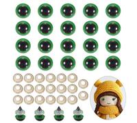PATIKIL 12mm Safety Eyes, 20Pcs Realistic Doll Crocheting Safety Eyes with Washers for Decor Crochet Accessories Dolls Craft Halloween, Green