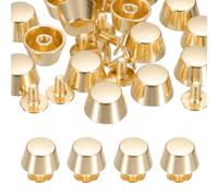 PATIKIL 12mm Screw Back Rivets Stud, 15 Sets Purse Handbag Feet Round Flat Nailhead Flat Head Stud Rivet Spike Leathercraft for DIY Leather Luggage Collar Belt Shoes, Light Gold
