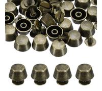 PATIKIL 12mm Screw Back Rivets Stud, 25 Sets Purse Handbag Feet Round Flat Nailhead Flat Head Stud Rivet Spike Leathercraft for DIY Leather Luggage Collar Belt Shoes, Bronze Tone