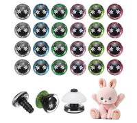 PATIKIL 12mm Snowflake Safety Eyes, 30Pcs Realistic Doll Crocheting Safety Eyes with Washers for Decor Crochet Accessories Dolls Craft Halloween, 6 Colors