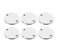 PATIKIL 12mm Steel Disc, 6Pcs Metal Stamping Blanks Tags Circle Round Pendants Metal Plate Connection Stainless Steel with 2 Holes for Laser Engraving Stamping Craft Name Tag, Silvery