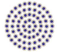 PATIKIL 12mm Sunflower Diamond Sew on Rhinestones, 150 Pcs Rhinestone Sequin Embellishments Crystal Glass Metal Base Flower Claw Rhinestones for Bedazzling Crafting Clothes, Dark Blue