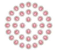 PATIKIL 12mm Sunflower Pearl Sew on Rhinestones, 200 Pcs Rhinestone Sequin Embellishments Crystal Glass Metal Base Flower Claw Rhinestone for Bedazzling Crafting Clothes, Light Pink