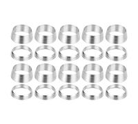 PATIKIL 12mm Tube OD 304 Stainless Steel Compression Tube Fitting Sleeve, 10 Pack Double Ferrule Ring Tubing Fitting Assortment Kit, Silver