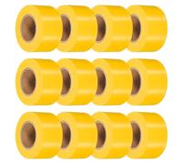 PATIKIL 12Pack Flourescent Yellow Flagging Tape, 1.5" x 150 ft Non-Adhesive PVC Neon Ribbon Marking Roll Survey Tape for Tree Marking, Trail Marking