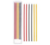 PATIKIL 12Pcs 2.8mm Carpenter Pencil Lead Refills, Solid Dry Pencil Refills Break Resistant Lead Refill for Mechanical Carpenter Construction Pencils Art Drafting, Red, Yellow, Black
