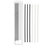 PATIKIL 12Pcs 2.8mm Carpenter Pencil Lead Refills, Solid Dry Pencil Refills Break Resistant Lead Refill for Mechanical Carpenter Construction Pencils Art Drafting, Black, White