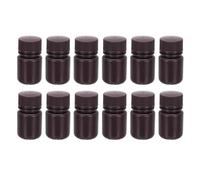 PATIKIL 12Pcs 30ml Reagent Bottles, PP Wide Mouth Round Bottles with Screw Cap for Lab Water Reagent Liquids Solid Sample Storage Seal, Brown