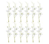 PATIKIL 12Pcs Artificial Orchid Flower for Floating Candle Centerpieces White