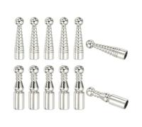 PATIKIL 12Pcs Bolo Tie Tips, 2 Style Vintage Bolo Tie Supplies Replacement Cord End Caps for Clothes Decor DIY Craft Jewelry Finding, 1"/0.94", Silver Tone