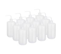 PATIKIL 12pcs Clear LDPE 1L Plastic Squeeze Bottle, Narrow Mouth, Leak Proof, Lightweight, Reusable, Lab Cleaning, Washing, Irrigation, Liquid Storage, Dispensing Liquids