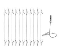 PATIKIL 12Pcs Double Alligator Clip, Long Tail Aluminum Wire Metal Alligator Clips Bendable Double Sided Clamp Sticky Notes Clamps for DIY Card Photo Sticky Note Display, Silver