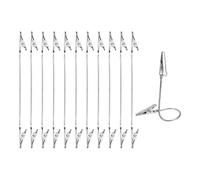 PATIKIL 12Pcs Double Alligator Clip, Long Tail Aluminum Wire Metal Alligator Clips Bendable Double Sided Clamp Sticky Notes Clamps for DIY Card Photo Sticky Notes Display, Silver