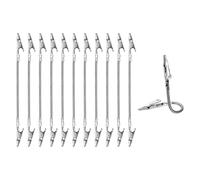 PATIKIL 12Pcs Double Alligator Clip, Long Tail Threaded Metal Alligator Clips Bendable Double Sided Clamp Sticky Notes Clamps for DIY Card Photo Sticky Note Display, Silver