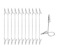 PATIKIL 12Pcs Double Alligator Clips, Long Tail Aluminum Wire Metal Alligator Clips Bendable Double Sided Clamp Sticky Notes Clamps for DIY Card Photo Sticky Notes Display, Silver