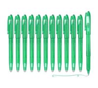 PATIKIL 12Pcs Erasable Gel Pens, 0.5mm Fine Point Heat Erasable Marking Pen with Cap Smooth Writing Fabric Markers for Sewing Drawing Writing Planner, Green Ink